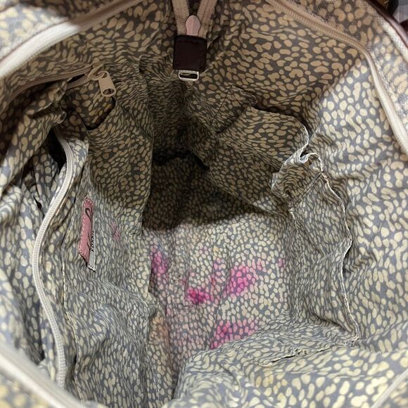 Fossil Shoulder Bag Womens Multicolor Key Per Floral Coated Canvas Inner Pockets - Picture 8 of 16